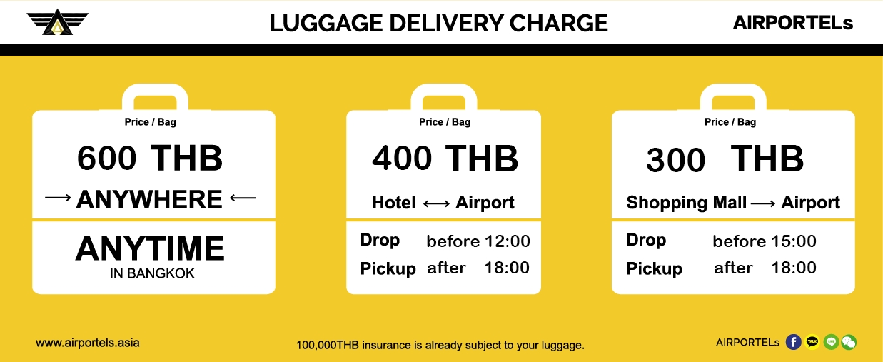 airportels promotion, luggage delivery, travel thailand